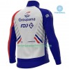 Fietskleding (Fietsshirt Lange Mouw + Lange Koersbroek) 2020 Groupama-FDJ N001 Winter Thermal Fleece
